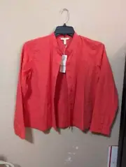 NWT Eileen Fisher Watermelon XXS Pucker Mandarin Collar Jacket