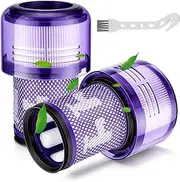 2 Pack Replacement Filters for Dyson V12 Detect Slim Absolute/Total Clean/Extra/Fluffy Vacuum Cleaner,Washable Replacement Filters for Dyson V12 Detect Slim, Replace Part 971517-01