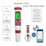 PH EC Conductivity TDS Temp Meter Tester 4 in 1 Waterproof Bluetooth Data logger