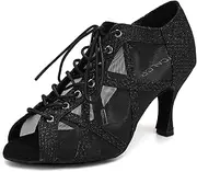 [YCALCP] Women's Latin Dance Shoes Open Toe Bachata Professional Tango Salsa Performance Booties Dance Salon,Model-X526