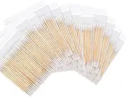 kissxiaoya 1200 Count Microblading Cotton Swab, Double Pointed Tip Swabs, Multipurpose Precision Tipped, Wood Sticks for Make up, Tattoo Permanent Supplies