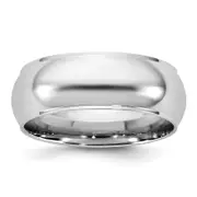 10K White Gold 10Kw 7mm Half Round With Edge Band Size 11.5