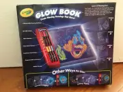 Crayola Glow Book Coloring 4 Drawing Surfaces 6 Glow Markers Create Art
