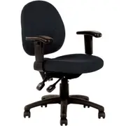 YSD LINCOLN WITH ARMS MEDIUM BACK TASK CHAIR Black 5 Year Warranty