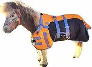 CHALLENGER 58" 1200D Turnout Ripstop Waterproof Breathable Miniature Mini Weanling Donkey Pony Horse Foal Goat Winter Blanket Coat Cover Orange Grey 51973OR