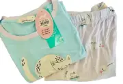 PETER ALEXANDER CAT LONG SLEEVE PJ SET TOP & PANTS WOMENS 2+ RRP$109