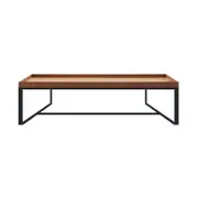HomeStar Regent Rectangle Coffee Table Black Powdercoated Metal Legs - Oak veneer