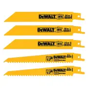 DeWALT 5 Piece Assorted Wood And Metal Reciprocating Blade Set