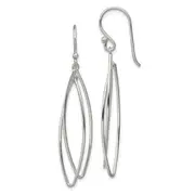 Sterling Silver Polished Double Marquise Shape Dangle Earrings