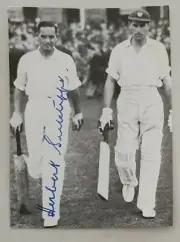 RARE HERBERT SUTCLIFFE CRICKET SIGNED IN PERSON NEAT BOOKPLATE PICTURE ENGLAND