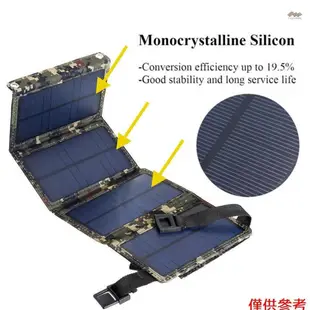 Usb 太陽能充電器 20W 便攜式太陽能電池板手機充電器,適用於 iPhone Android 智能手機 iPads