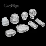 Clear Double Hole Cord Lock Ends Bean Ball Stopper Toggle Clip Spring Buckle