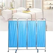 Hanging Room Divider, Hanging Room Divider Folding Room Screen Divider,Stainless Steel Privacy Screen Room Divider,Foldable Office Indoor Temporary Fence,Washable Curtain with Rotating Wheel