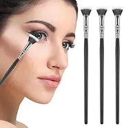 Pack of 3 Eyeshadow Brushes, Black Sector Eye Brush, Folded Angle Make Up Brush, Fan Brush, Cosmetic Brush for Applying Gel Powder, Liquid Cream