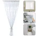 Embroidered Lace Sheer White Curtains Valance Rod Pocket Window Sheer Curtain