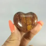 Red River Jasper Puffed Heart 180517 44mm Stone of Connection Metaphysical