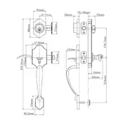 N2lok Charente Door Handle Interconnect Spiral Lever Entrance Set