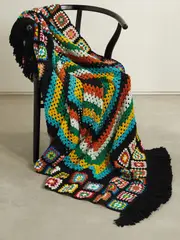 [ALANUI] ALANUI - Positive Vibes Crocheted Wool Blanket - Multi - One size One size Multi