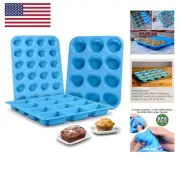 Silicone Muffin Pan - Cupcake Pan, Mini Loaf Pan Silicone Baking Molds Food G...