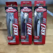 3-Berkley Krej 100 Jerkbait. Stealth Shad, Stubbs Shad & Akashi. All 3 are Diff.