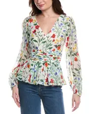 Rebecca Taylor Botanica Fleur Peplum Blouse