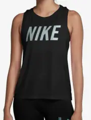 Nike Women's Dry Miler Black/Metallic Running Tank (AJ4671-010) Sizes S/M NWT