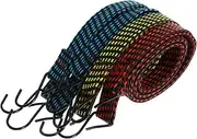 4pcs Strap Lashing Elasticated Tension Bungee Stretchy Fix Utility Thickened Fastening Belt Heavy Cargo Ratchet Adjustable Travel Accessories Binding Ties Polypropylene Yarn
