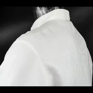 義大利時尚品牌Versace CLASSIC V2凡賽斯LOGO緹花白色長袖襯衫