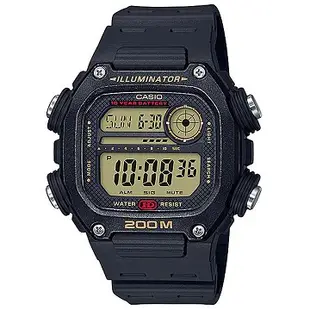 【CASIO】運動硬漢方形電子運動錶-黑(DW-291H-9A)