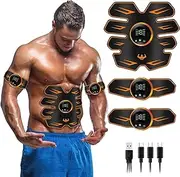 EMS Abdominal Muscle Stimulator, ABS Electro-Stimulation Trainer, Electric Massage Belt, Woman Man Abdominal Training for Gym Workout Home Office Equipment