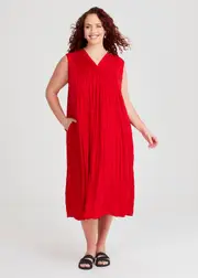 [TS] Taking Shape Fiesta Sleeveless Luna Dress Size 12 in Ribbon RED - Plus Size Women's Dresses Ribbon Red