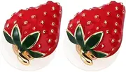 [Holibanna] Stylish Strawberry Stud Earrings Cubic Zirconia for Women Ideal for Wedding and Special Occasions