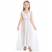 Greek Goddess Dress Cosplay Costume Kid's Girls' Vintage Inspired Party Masquerade Carnival Masquerade Easy Carnival Costume