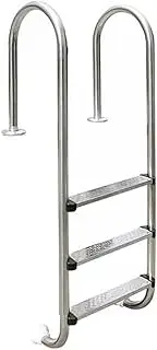 Swimming Pool Ladder,Pool Pedal Ladder,2/3 Steps Swimming Pool Stainless Steel Step with Handrails, for Indoor Pool Outdoor Pool(3-Steps1.5mm)