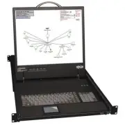 Tripp Lite 16-Port IP Rack Console Cat5 KVM Switch 19" LCD 1+1 User 1URM