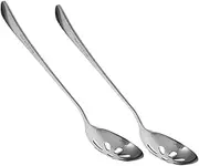 CATIEBYE Sturdy 304 Stainless Steel Slotted Spoon Small Serving Spoon Set Easy to Clean for Restaurant and Kitchen Use