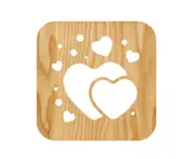 Valentine's Day Heart-shaped Nightlight Creative 3D Wood Lamp