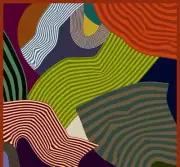 BARBIERI 37" made in ITALY LUXURY Amalfi Wave 100% SILK SQUARE SCARF abstract