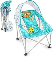 Bright Starts Disney Finding Nemo Pop 'N Chill Travel Seat, Indoor/Outdoor Use, Infant Seat with UPF 50+ Canopy, Blue, Ages 0-6 Months