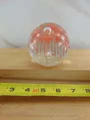 Vintage Art Glass Paperweight Orange Flower Nice 1 lb RARE ONE OF A KIND