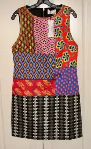 NWT Alice + Olivia x Carla Kranendonk size 12 Clyde patchwork shift dress $350