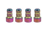 4 TRUE SPIKE NEO CHROME WHEEL RIM AIR VALVE STEM COVER CAP SET FOR NISSAN (for: Nissan)