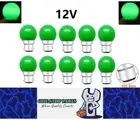 10 x Green 12v B22 1W LED Bubble Globe Frosted Green Lens sign party (10pcs)