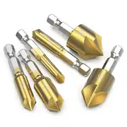 6pcs Chamfer Countersink Deburring Drill Bit Set