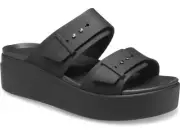 Crocs Women's Brooklyn Buckle Low Wedge, Platform Sandals