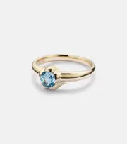 [Stone and Strand] Stone and Strand Morrison 14kt gold ring with blue topaz N gold