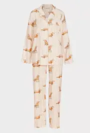 NEW PETER ALEXANDER BAMBOO FLANNELETTE DACHSHUND DOG PJ SET STRIPED 2+ RRP$119