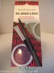NEW RARE LIMITED EDITION BARE MINERALS BIG BRIGHT BOLD 2 EYE SHADOWS BRUSH LINER