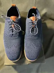 Cole Haan Zerogrand Stitchlite Wingtip Blue Oxford Mens Shoes Size 10 1/2