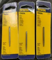3 Pack IRWIN HANSON 53401 EX-1 Spiral Screw & Bolt Extractors